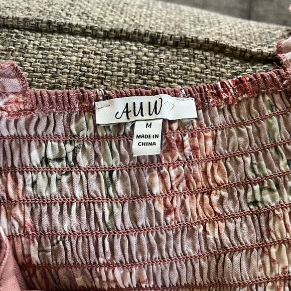 Long flower dress, size medium. Strapless - Picture 2 of 4